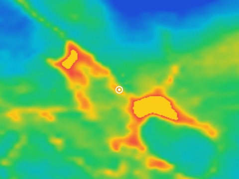 Bouguer gravity over the region