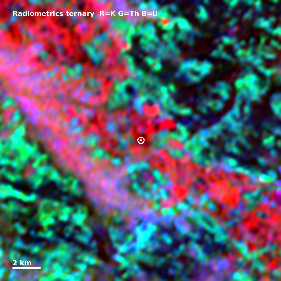 Radiometric K-Th-U ternary over the asset